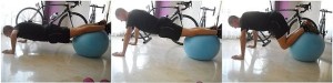 push up exercise with an exercise ball